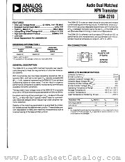 SSM-2210 datasheet pdf Analog Devices