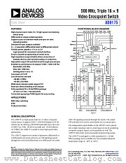 AD8175 datasheet pdf Analog Devices