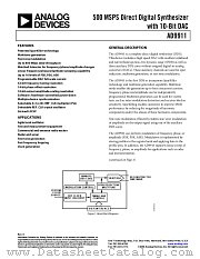 AD9911 datasheet pdf Analog Devices