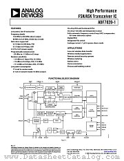 ADF7020-1 datasheet pdf Analog Devices