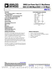 ADG772 datasheet pdf Analog Devices