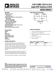 ADG842 datasheet pdf Analog Devices