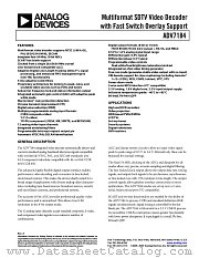 ADV7184 datasheet pdf Analog Devices
