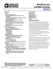 ADV7533 datasheet pdf Analog Devices