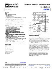 ADV7541 datasheet pdf Analog Devices