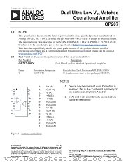 OP207S datasheet pdf Analog Devices