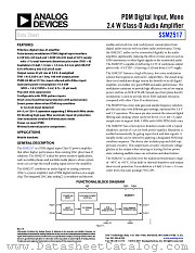 SSM2517 datasheet pdf Analog Devices