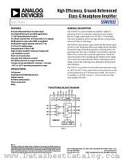 SSM2932 datasheet pdf Analog Devices