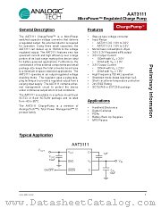 AAT3111 datasheet pdf ANALOGIC TECH