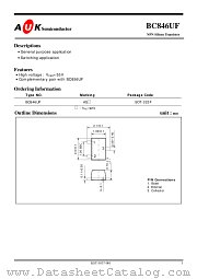 BC846UF datasheet pdf AUK Corp