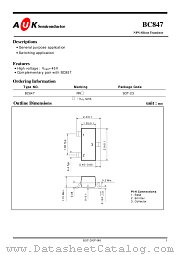 BC847 datasheet pdf AUK Corp
