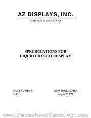 ACM1602E datasheet pdf AZ Displays