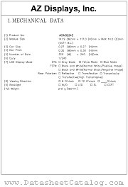 AGM3224E datasheet pdf AZ Displays