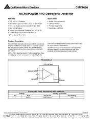 CMV1030 datasheet pdf California Micro Devices Corp