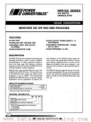 HPR1XX datasheet pdf C&D Technologies