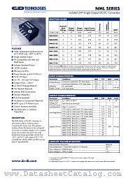 NML1215S datasheet pdf C&D Technologies