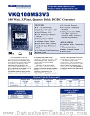 VKQ100MS3V3 datasheet pdf C&D Technologies
