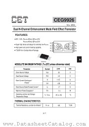 CEG9926 datasheet pdf Chino-Excel Technology