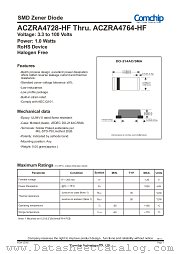 ACZRA4757-HF datasheet pdf Comchip Technology