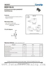 BSS138-G datasheet pdf Comchip Technology
