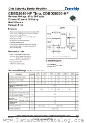 CDBD20200-HF datasheet pdf Comchip Technology