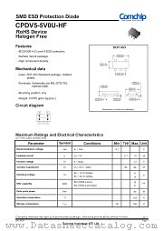 CPDV5-5V0U-HF datasheet pdf Comchip Technology