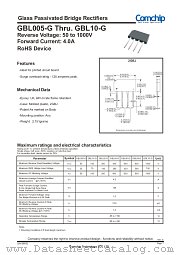 GBL04-G datasheet pdf Comchip Technology