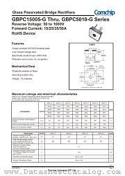 GBPC25005-G datasheet pdf Comchip Technology
