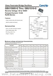GBU1501-G datasheet pdf Comchip Technology