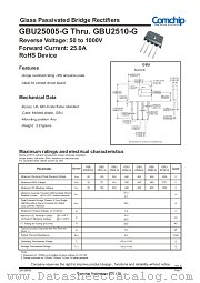 GBU25005-G datasheet pdf Comchip Technology