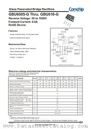 GBU601-G datasheet pdf Comchip Technology