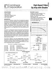 CLC411 datasheet pdf Comlinear Corporation