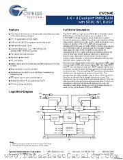 CY7C144E-55JXCT datasheet pdf Cypress