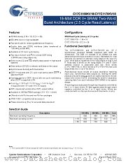 CY7C1168KV18-550BZXC datasheet pdf Cypress