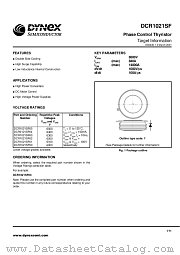 DCR1021SF datasheet pdf Dynex Semiconductor