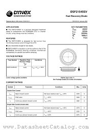 DSF21545SV datasheet pdf Dynex Semiconductor