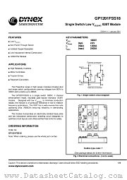 GP1201FSS18 datasheet pdf Dynex Semiconductor