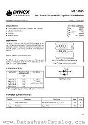 MAS110S datasheet pdf Dynex Semiconductor