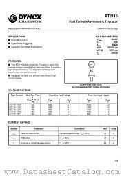 XT2116 datasheet pdf Dynex Semiconductor