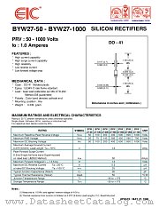 BYW27-800 datasheet pdf EIC discrete Semiconductors