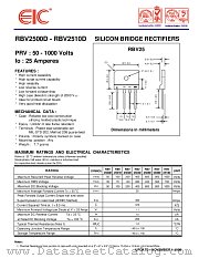 RBV2508D datasheet pdf EIC discrete Semiconductors
