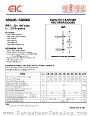 SB340S datasheet pdf EIC discrete Semiconductors