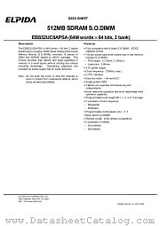EBS52UC8APSA-75 datasheet pdf Elpida Memory