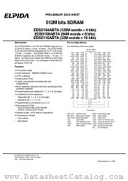 EDS5104ABTA-75 datasheet pdf Elpida Memory