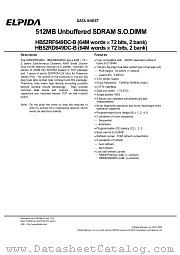HB52RD649DC-B datasheet pdf Elpida Memory