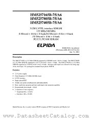 HM5257165B-A6 datasheet pdf Elpida Memory