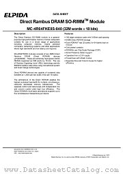 MC-4R64FKE8S-840 datasheet pdf Elpida Memory