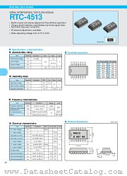 RTC4513 datasheet pdf Epson Company