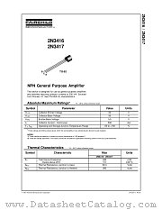 2N3416 datasheet pdf Fairchild Semiconductor