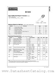 BC184C datasheet pdf Fairchild Semiconductor
